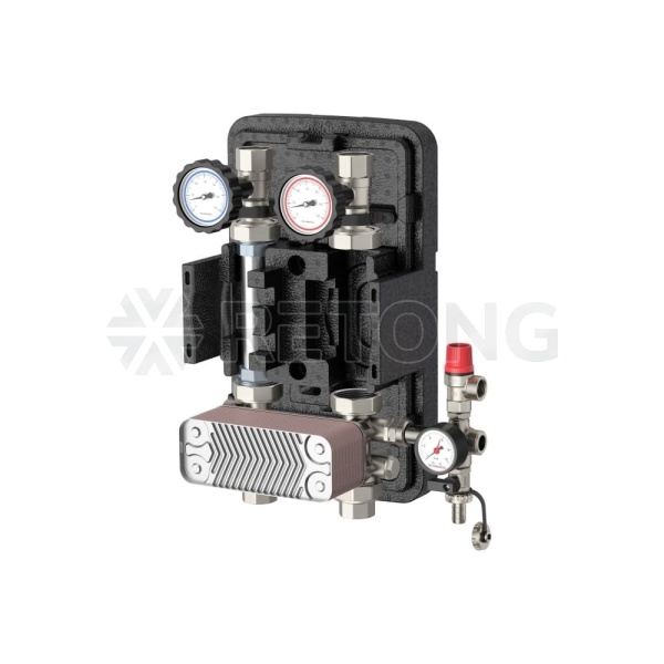 Насосная группа Varmega V-Flow DN25,  с теплообменником 30 пластин, нержавеющая сталь, без насоса