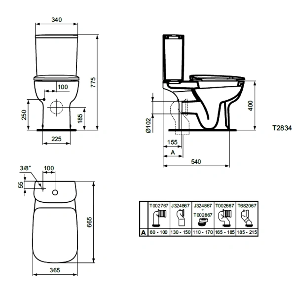 Унитаз б/бачка Esedra г/вып б/сид Ideal Standard T283401.