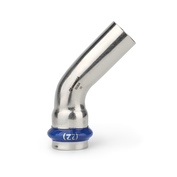 Угольник 45° однораструбный Varmega Inox Press VM713001818, 18×18a мм