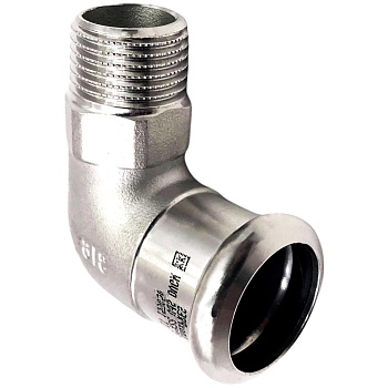 Угольник нерж AISI316L Дн22х1/2"х90гр Ру16 пресс/НР Inoxpres RM 197102022