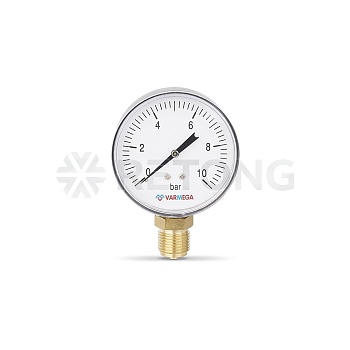 Манометр радиальный Varmega VMMT10-801004, диаметр 80 мм, 10 бар, 1/2"