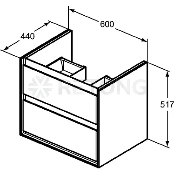 Тумба CONNECT AIR п/умыв 60 бел глянец/мат Ideal Standard E0818B2