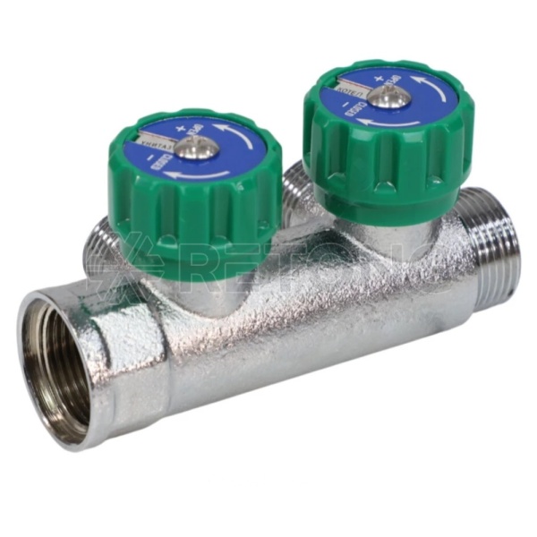 Коллектор лат клап рег 3/4" м/р 2в 1/2" ПУ н/р 45мм M110 SantechSystems