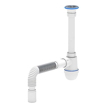 Сифон умыв бут 1 1/4"x40 гофр 40х40 нерж/сетка Ани АНИ Пласт C1005