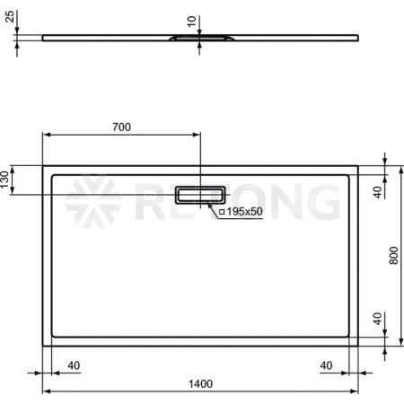 Поддон акр ULTRAFLAT 140х80 прямоуг Ideal Standard T447001