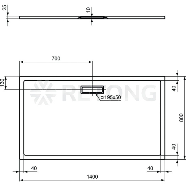 Поддон акр ULTRAFLAT 140х80 прямоуг Ideal Standard T447001