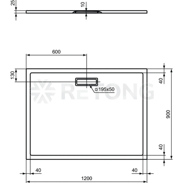 Поддон акр ULTRAFLAT 120х90 прямоуг Ideal Standard T448301