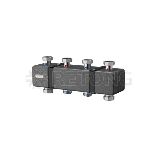 Распределительный коллектор Varmega V-Flow до 3 контуров, нержавеющая сталь, с термоизоляцией
