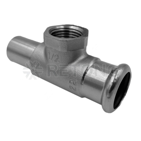 Тройник нерж AISI316L Дн28х28х3/4" Ру16 пресс/ВР/труба Inoxpres RM 189304028MF
