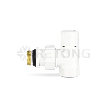 Запорный радиаторный клапан Varmega VMDV03-110404, 1/2" ВР-НР, угловой, белый