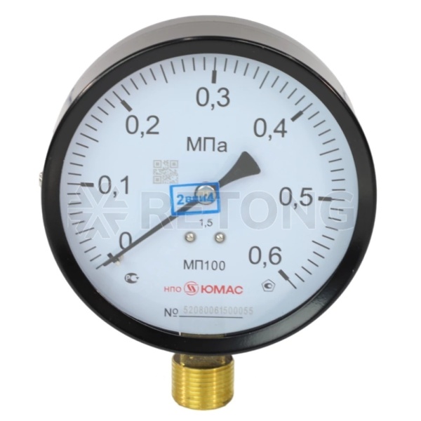 Манометр рад МП100 0-2,5МПаДк100 G1/2" ст НПО ЮМАС