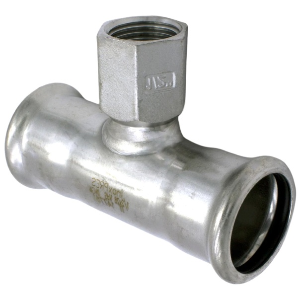 Тройник нерж AISI316L Дн42х1/2"х42 Ру16 пресс/ВР Inoxpres RM 189102042