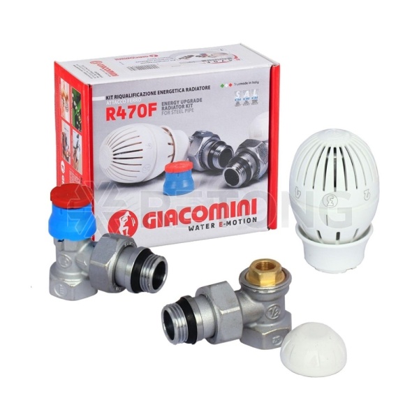 Комплект терм бок/п гп R401TG Ду15 Ру10 угл R14TG+R470 двухтр Giacomini R470FX003