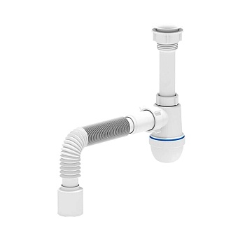 Сифон умыв/мойка бут лит/вып 1 1/4"x40 гофр 40х50 пласт/сетка Варяг АНИ Пласт C5010