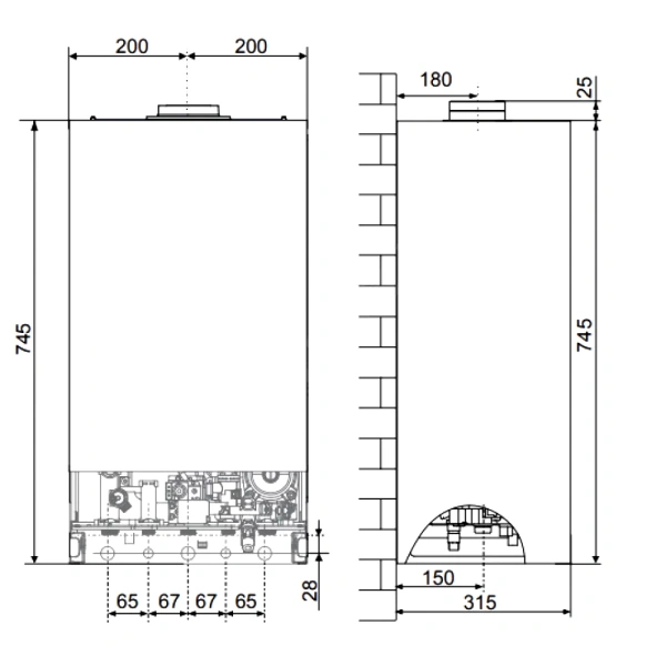 Котел газ наст 2/конт 16.7кВт CARES XC 15 FF Ariston 3301684