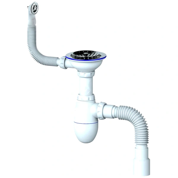 Сифон мойки бут г/пер 3 1/2"x40 гофр 40х40/50 нерж/сетка Unicorn B426P