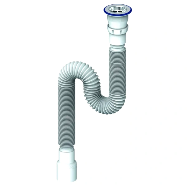 Сифон умыв гофр 1 1/2"x40/50 L=480-1500мм нерж/сетка Unicorn D240