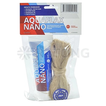 Набор для уплотнения резьбы лен (ЕВРО) 20гр+паста 80гр AQUAFLAX NANO 04054