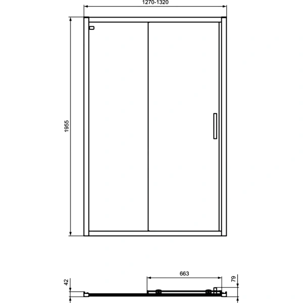 Дверь душевая CONNECT 2 130х195 бел 6мм Ideal Standard K968501