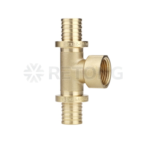 Тройник с внутренней резьбой Varmega Slide-fit VM51111, 16х1/2", латунный, аксиальный