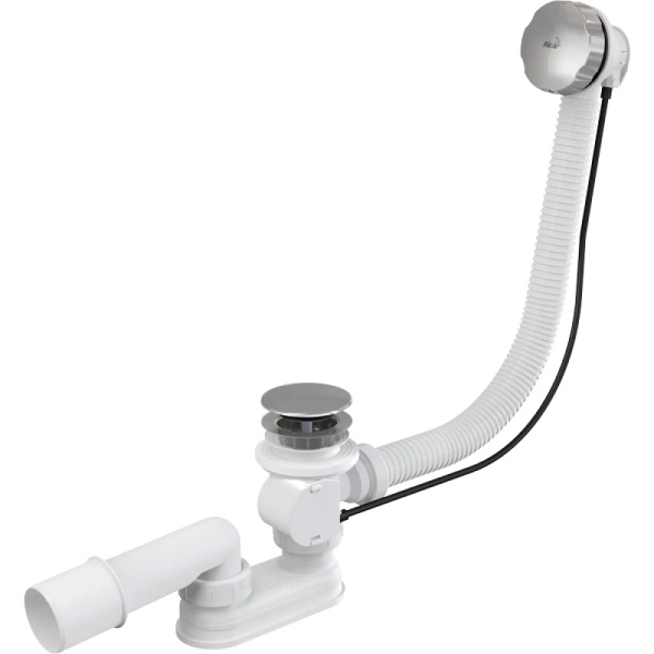 Сифон д/ванны плоск полуавт 1 1/2"x40 пер/тр 10гр 40/50 Alca A55KM