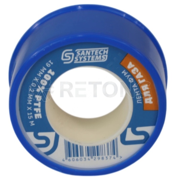 Лента ФУМ PTFE катушка 19ммх0,2ммх15м газ FU20 SantechSystems