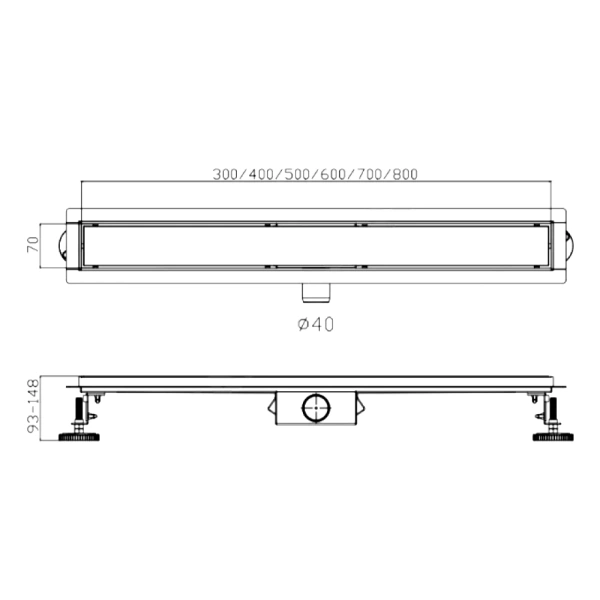 Лоток душев гор/вып комб/з Дн40 500х70 нж/реш сатин Haiba HB94500