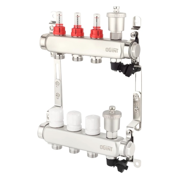 Группа коллект нерж расход 1" м/м 3в 3/4" ЕК н/р в/к Ogint 9505-02
