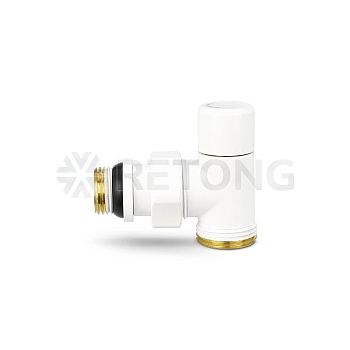 Запорный радиаторный клапан Varmega VMDV03-110415, 1/2"×3/4"ЕК НР, угловой, белый