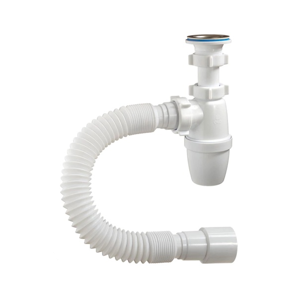 Сифон умыв бут 1 1/4"x40 гофр 40х40/50 нерж/сетка Орио А-3202