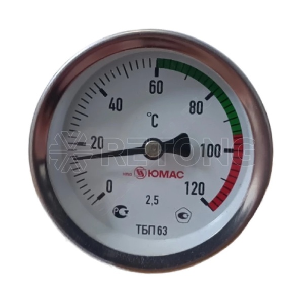Термометр биметалл ТБП-Т 120С Дк63 L=50 G1/2" осев НПО ЮМАС
