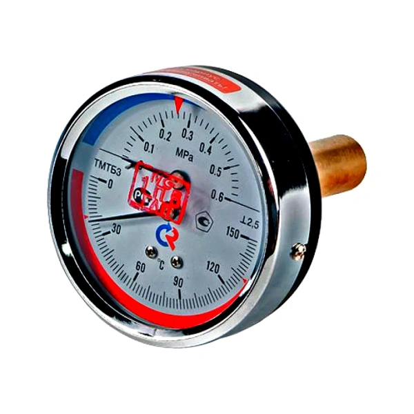 Термоманометр осев ТМТБ-31Т.1 150С 0-0,6МПа Дк80 G1/2" L=46мм Росма 00000002295