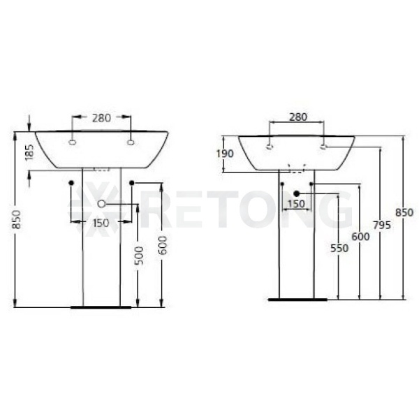 Пьедестал д/умыв OCEANE б/к Ideal Standard W306201