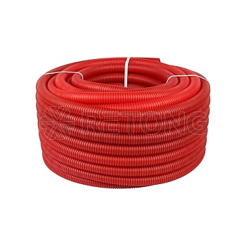 Труба гофрированная Varmega VM58112 ПНД 28 мм, красная (для труб 20 мм), бухта 50 м