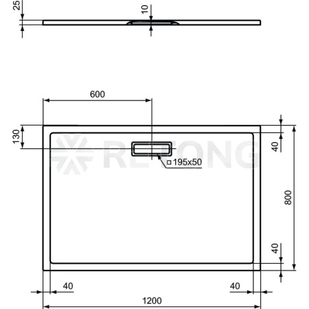 Поддон акр ULTRAFLAT 120х80 прямоуг Ideal Standard T446901