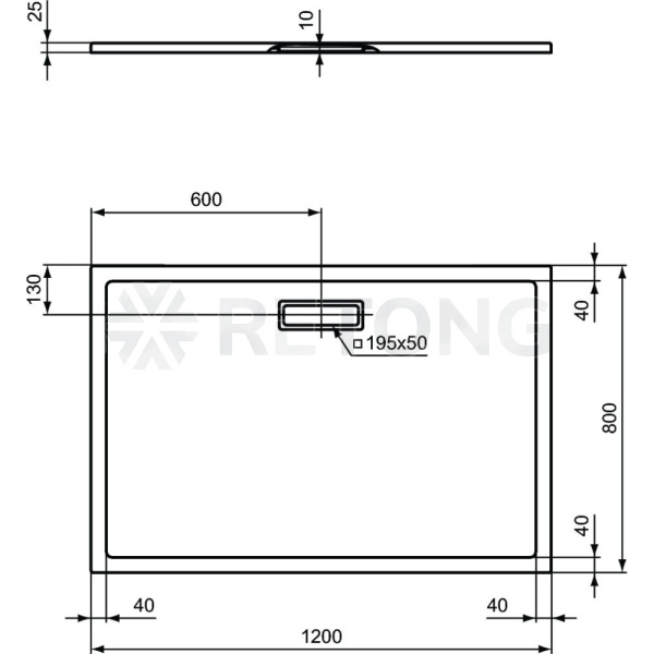 Поддон акр ULTRAFLAT 120х80 прямоуг Ideal Standard T446901