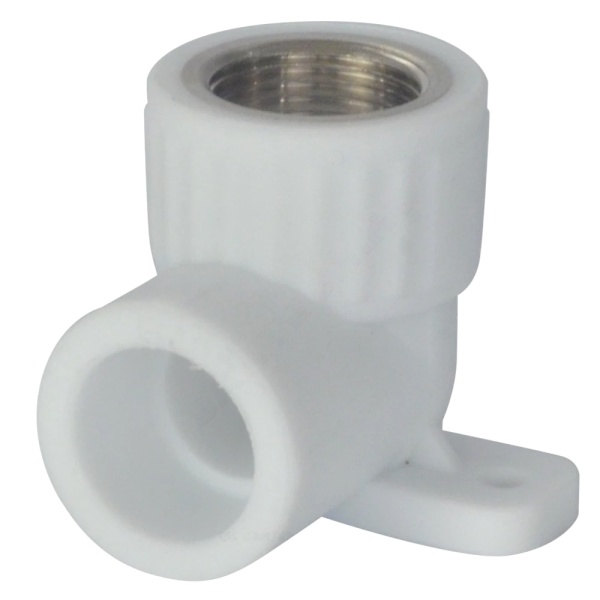 Угольник PP-R бел комб Дн20х3/4" ВР с креплением VALFEX 10120225