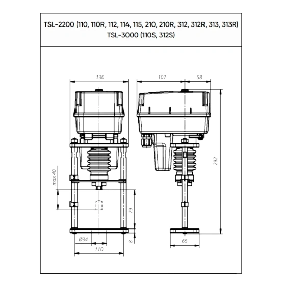 Электропривод 3-поз TSL-2200-40-1-230-IP67 230В Теплосила 110