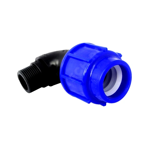Отвод компресс ПЭ Дн63х1 1/2"х90гр НР Ру16 ТПК-АКВА 50016112