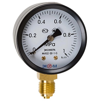 Манометр рад МД02 0-1,0МПаДк50 G1/4" ст ЭКОМЕРА МД02-50-G-1МПа-РИ