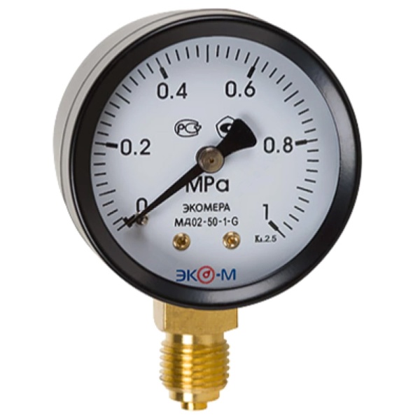 Манометр рад МД02 0-1,0МПаДк50 G1/4" ст ЭКОМЕРА МД02-50-G-1МПа-РИ