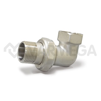 Угловое разъемное соединение "американка" Varmega VM09103, ВР-НР 1" , с плоским уплотнением, никелир