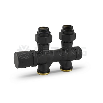 Узел нижнего подключения Varmega VMDV25-200415, 1/2"х3/4"EK, универсальный, черный