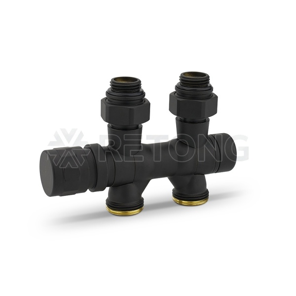 Узел нижнего подключения Varmega VMDV25-200415, 1/2"х3/4"EK, универсальный, черный