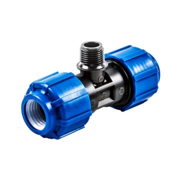 Тройник компресс ПЭ Дн63х2"х63 НР Ру16 ТПК-АКВА 51630263