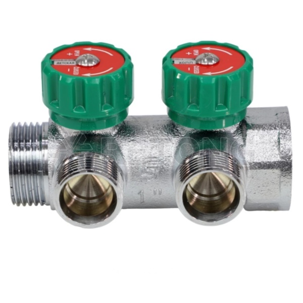 Коллектор лат клап рег 1" м/р 2в 3/4" ЕК н/р 45мм M111 SantechSystems