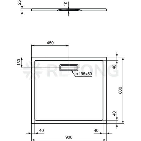 Поддон акр ULTRAFLAT 80х90 прямоуг Ideal Standard T448101
