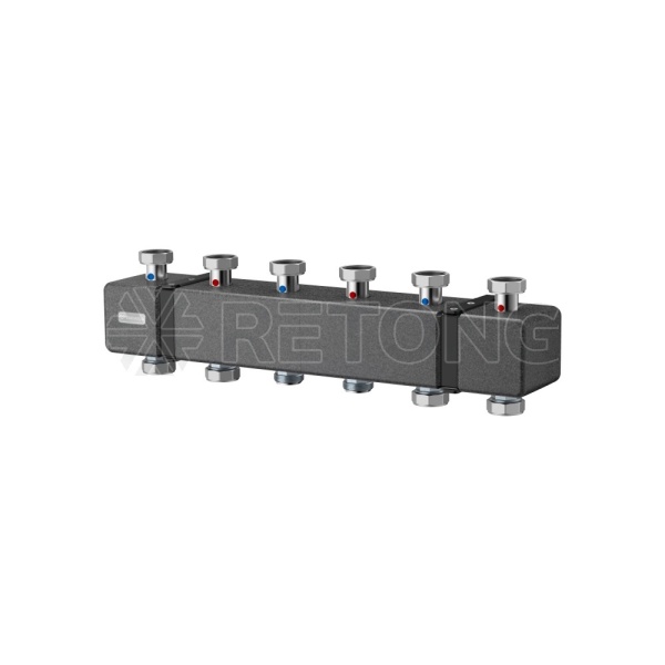 Распределительный коллектор Varmega V-Flow до 5 контуров, нержавеющая сталь, с термоизоляцией