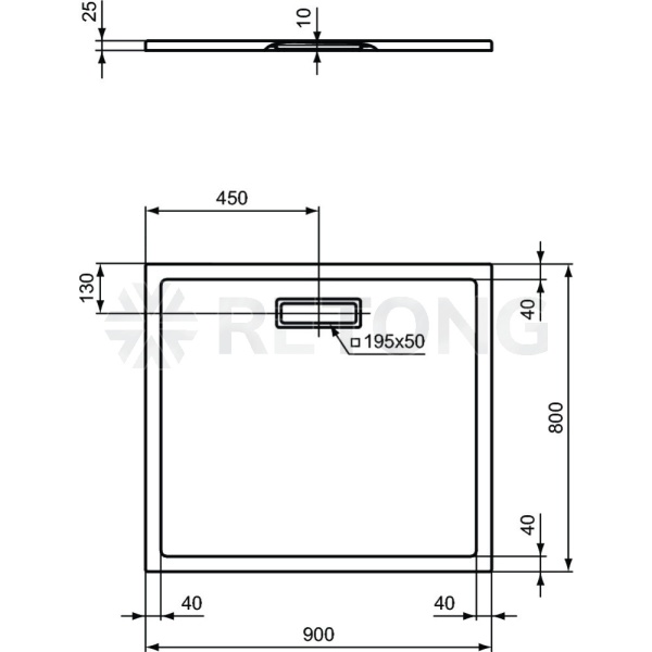 Поддон акр ULTRAFLAT 80х90 прямоуг Ideal Standard T448101