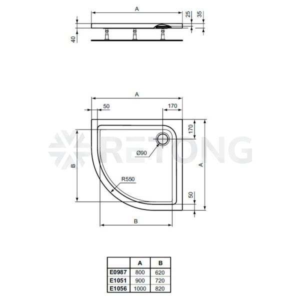 Опора д/душ подд  Ideal Standard K712667